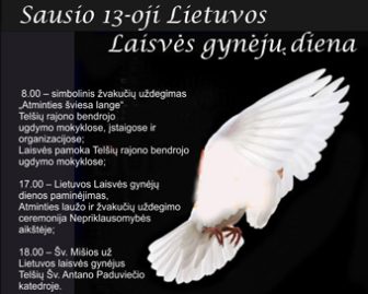 Sausio 13-osios minėjimas Telšiuose